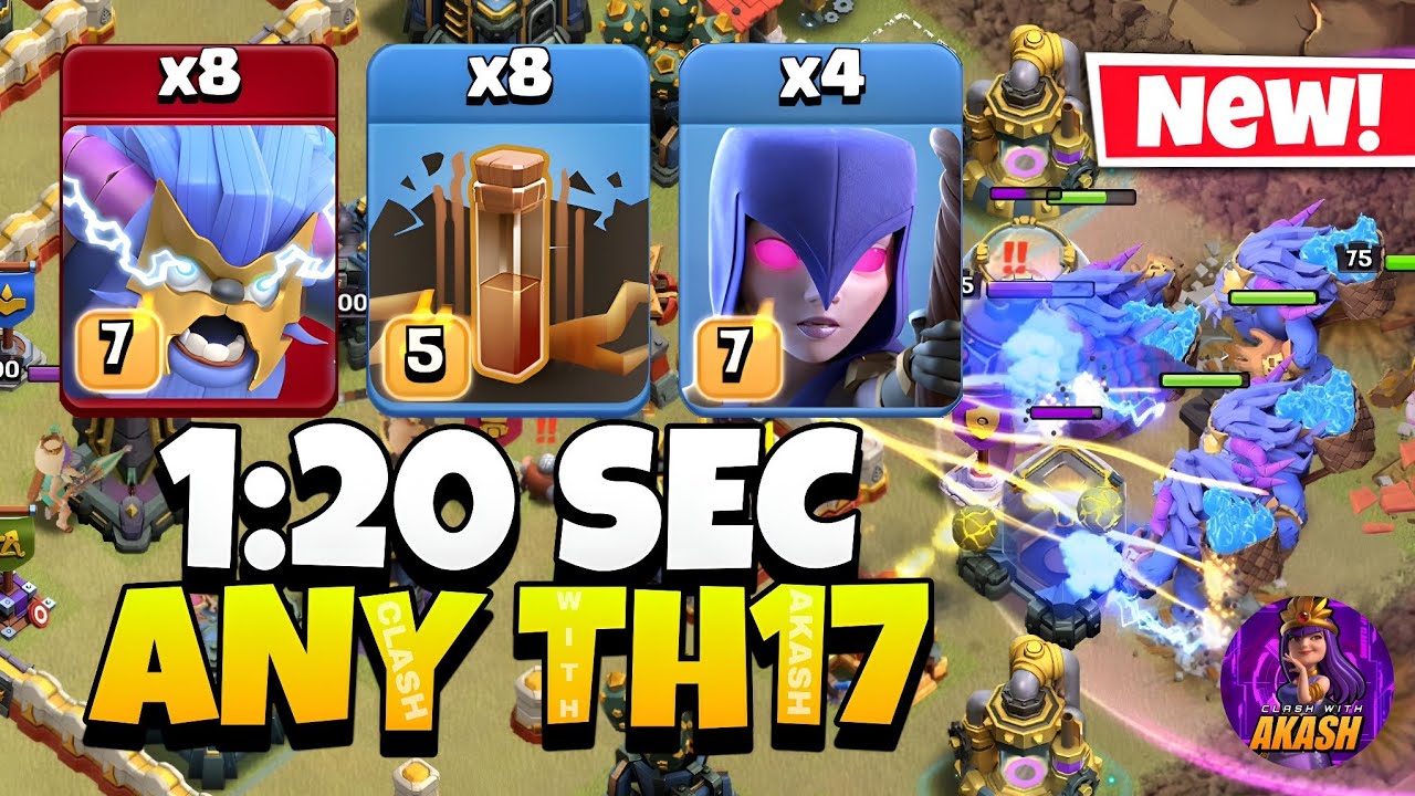 TH17 Super Yeti Witch Attack With 8 Earthquake Spell | Best TH17 Attack Strategy in Clash of Clans 🔥