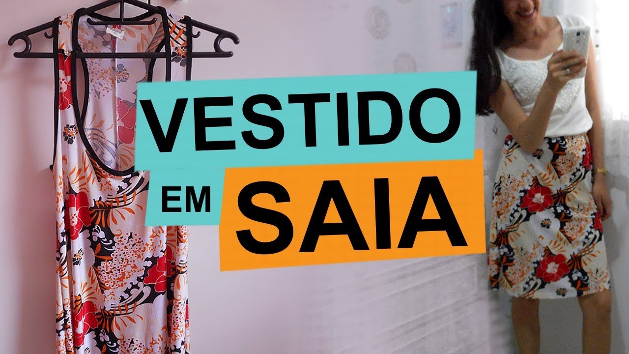 COMO CORTAR VESTIDO E TRANSFORMAR EM SAIA | Customizando Mariely Del Rey