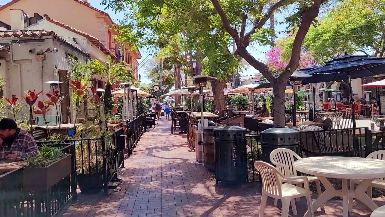 Walking tour of Downtown Santa Barbara California USA