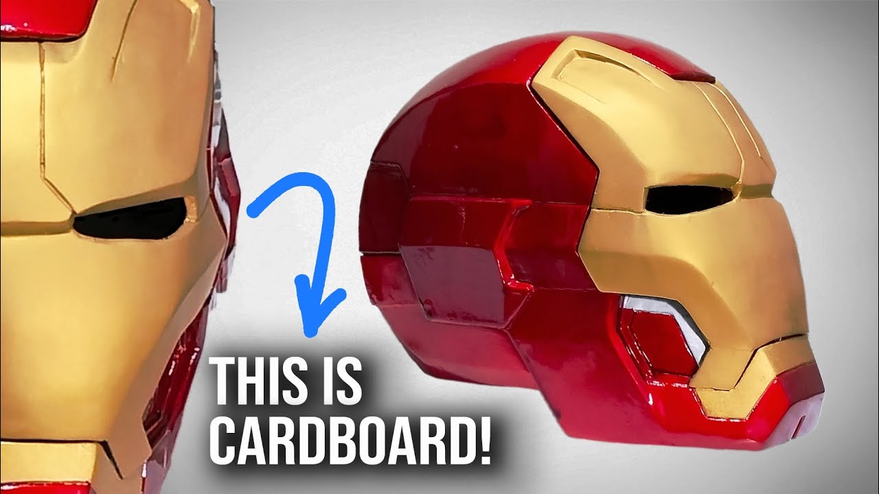 Iron Man Mark 42 Helmet made out of cardboard (and some stuff) - tutorial