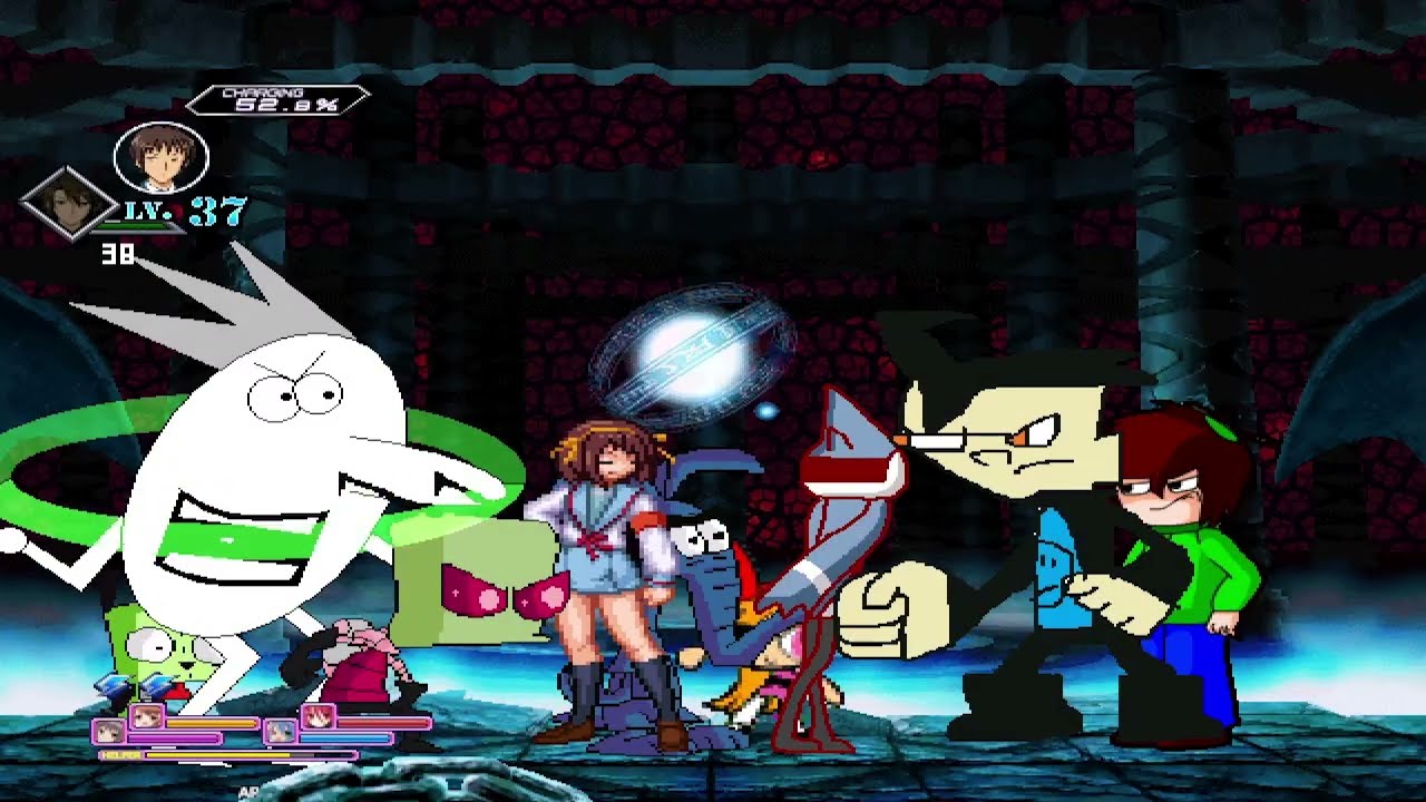 KOF MUGEN Tag Team Zim Dooby Dummy Haruhi Suzumiya Aardvark VS Dib MH Daniel Mordecai Blossom