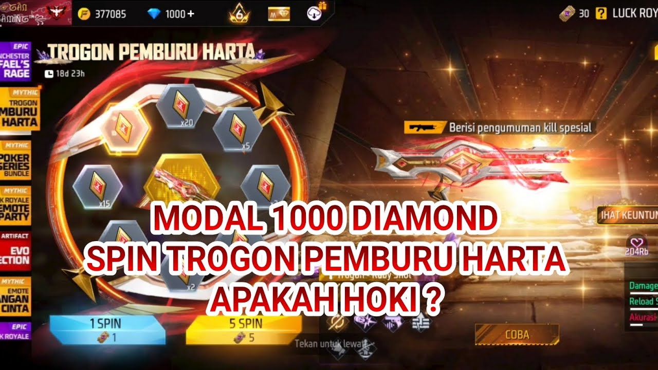 SPIN TROGON PEMBURU HARTA MODAL 1000 DIAMOND