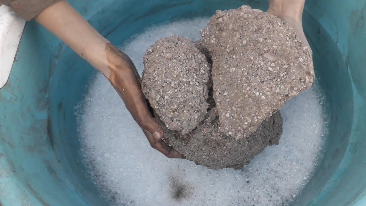 New video🔥white grainy sand chunks+spheres crumbs in foamy water+dry floor ASMR crumbling 🔥💦