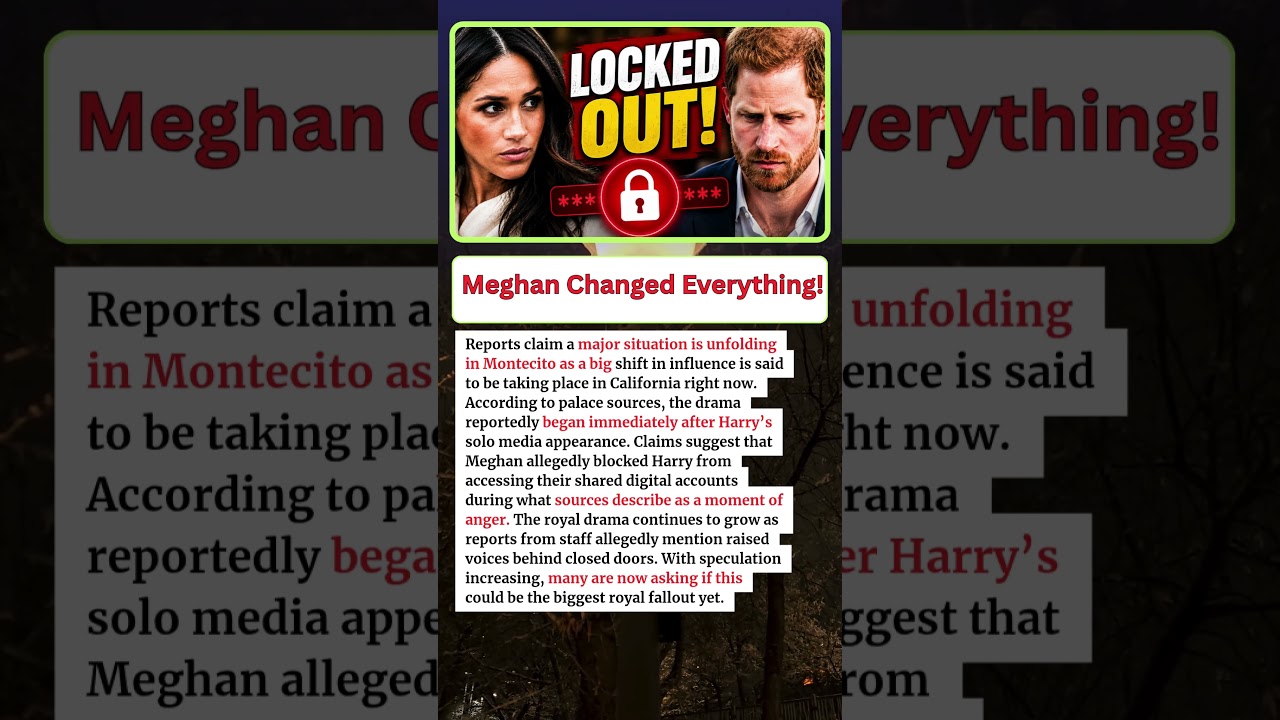 ROYAL BOMBSHELL: Meghan Markle Changes All Passwords After Prince Harry's Solo Snub!