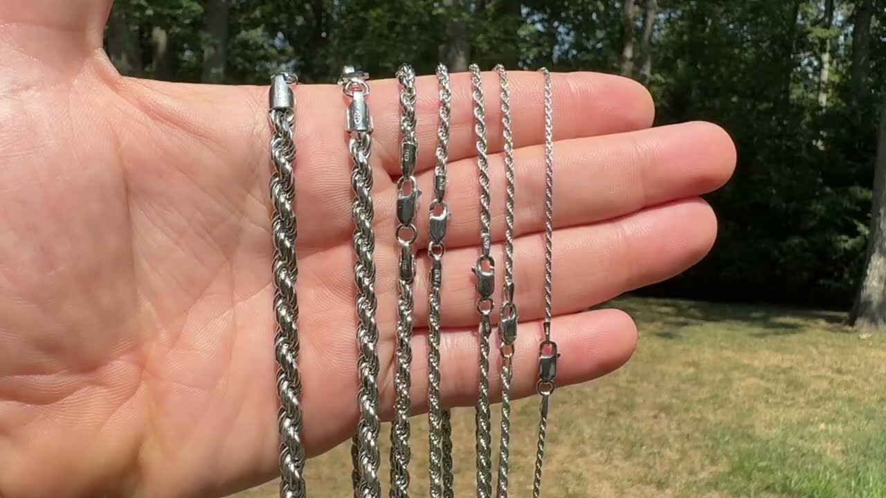 Rhodium Rope Chain By Harlembling - 1.5mm - 6mm - #1 Bestselling Necklace