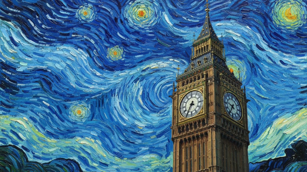 Turn Your TV Into Art | Van Gogh–Inspired Big Ben, London | 1 Hour of HD Art