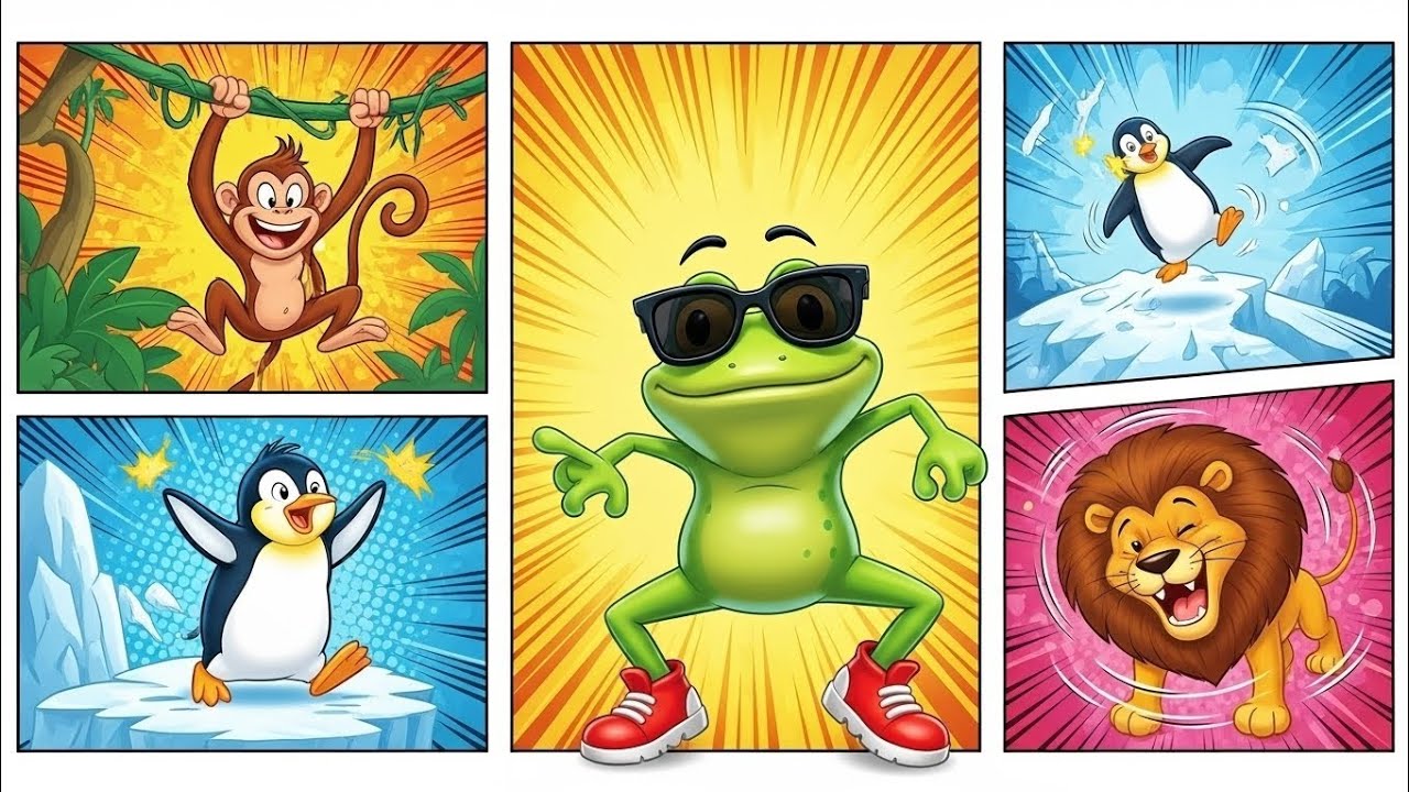 Froggy Funk Jump Jump Wiggle Wow 🎶 | Crazy Zoo Dance Party Song 🐸🦁🎉 