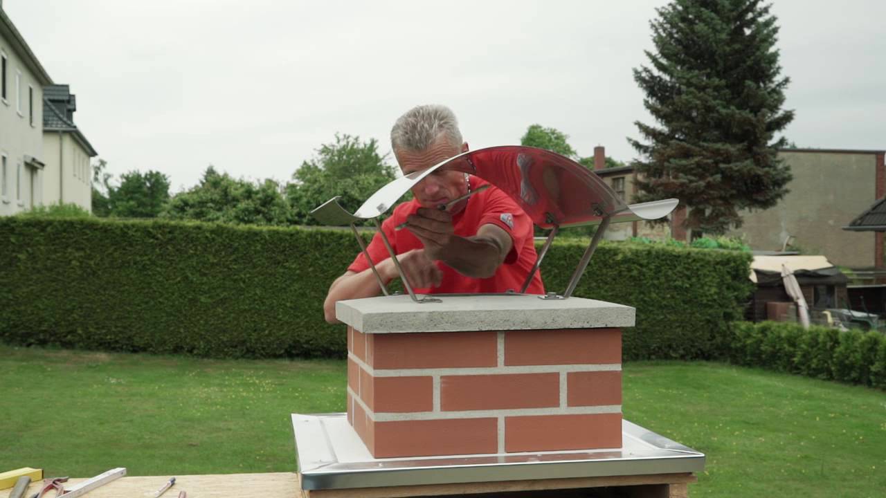 Montage einer Kaminhaube aus Edelstahl / Installation of high-grade steel chimney caps