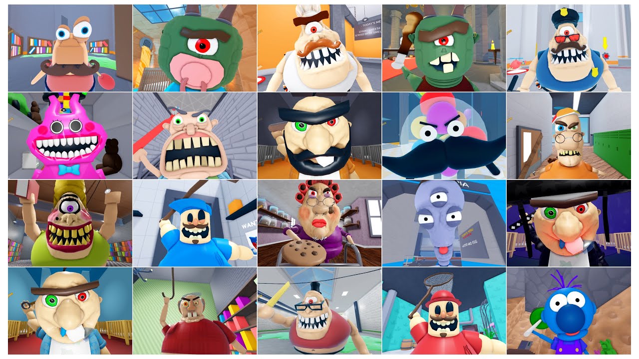 EVIL GRANDMA, MR POP'S, TEAM SCHOOL, MISS HAPPI'S, DHUUR'S, TEAM ALIEN, ROBLOX OBBY ALL JUMPSCARE