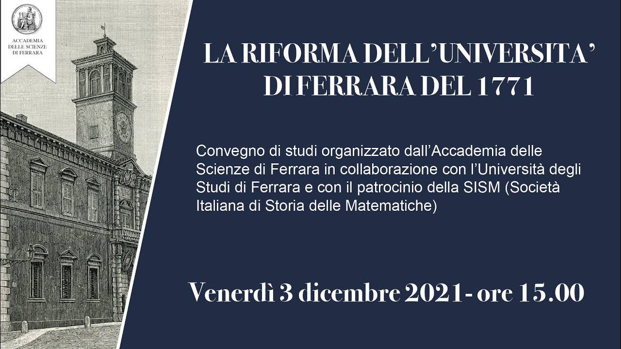 La riforma dell'Università di Ferrara del 1771