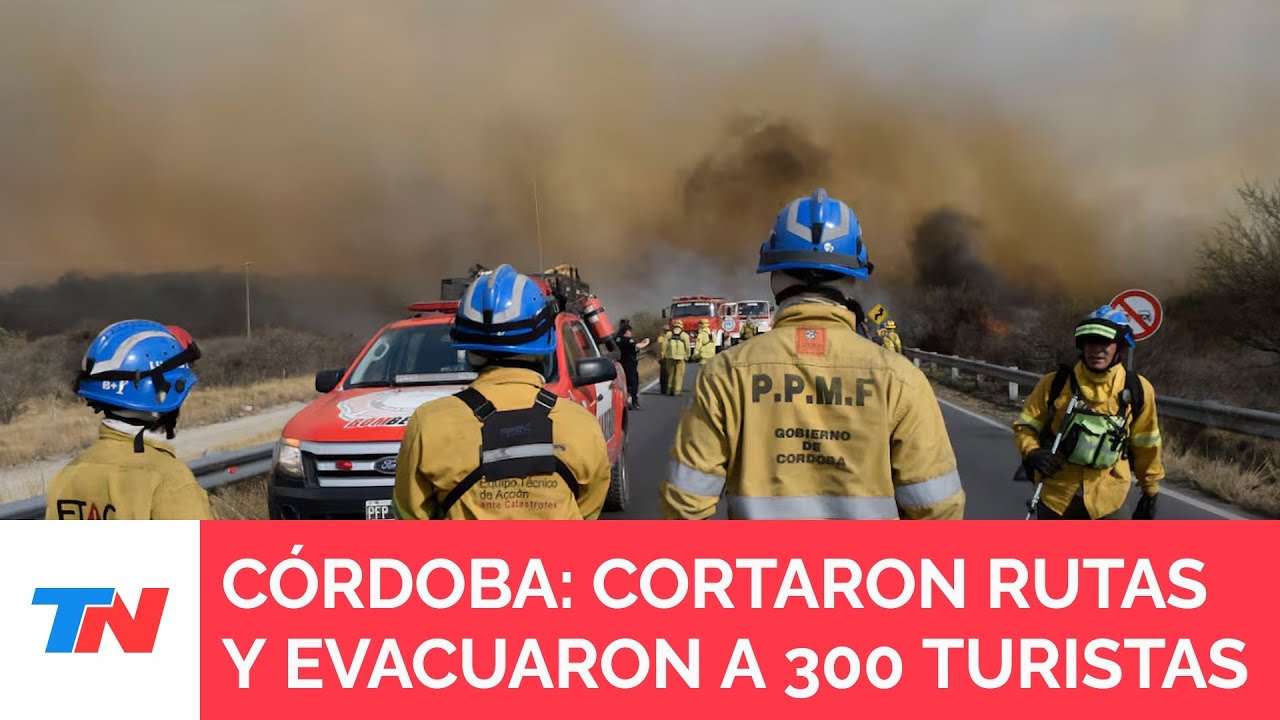 INCENDIOS EN CÓRDOBA I Evacuaron a familias y a 300 turistas en la zona de Villa Berna y Salsacate