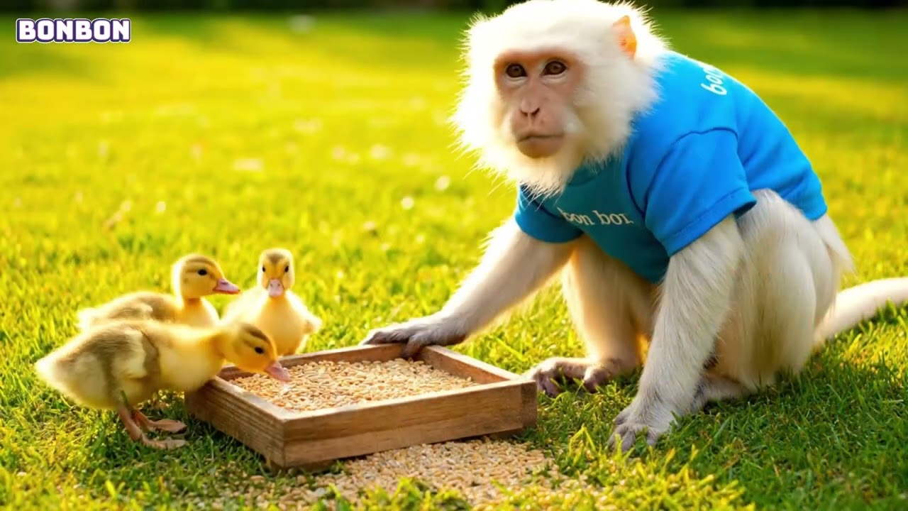 🐣 “Baby Monkey KaKa Cares for Cute Ducklings & Opens Giant Surprise Egg! 🥚 Epic Animal Adventure
