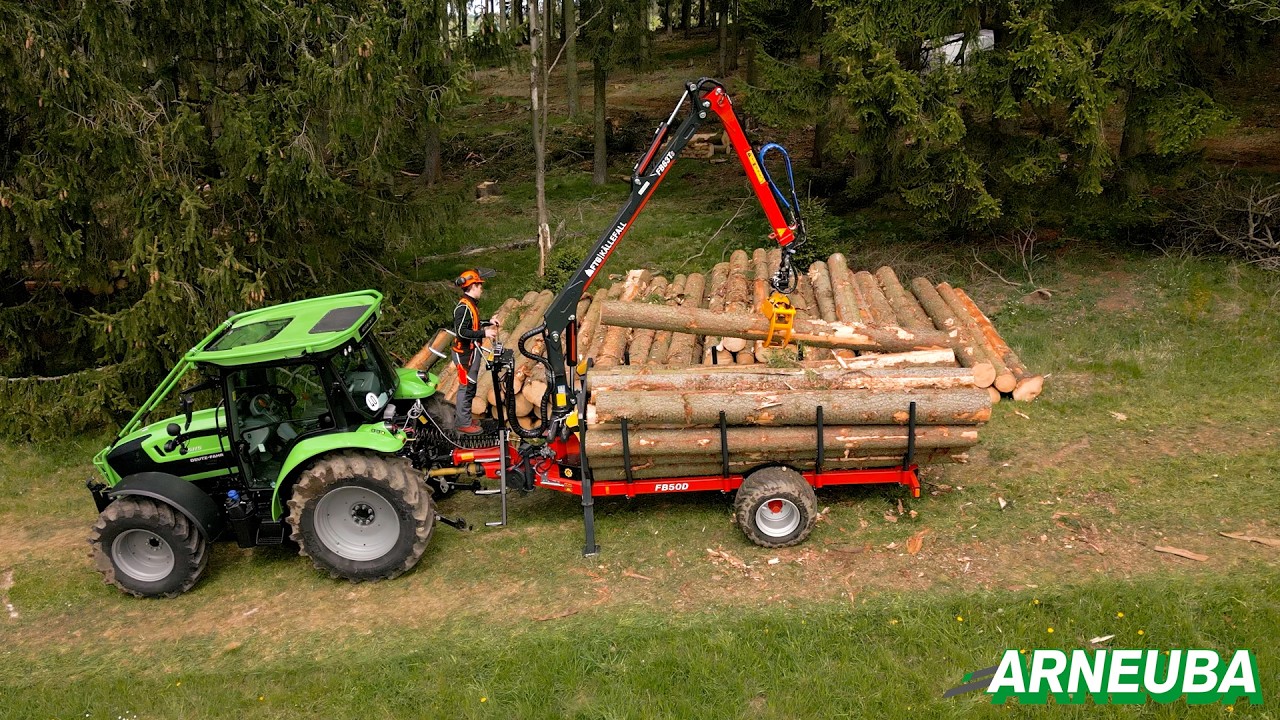 FTG FB50D Rückewagen mit Deutz-Fahr 5115 Forstedition | FB63TS Kran | Arneuba | Erzgebirge