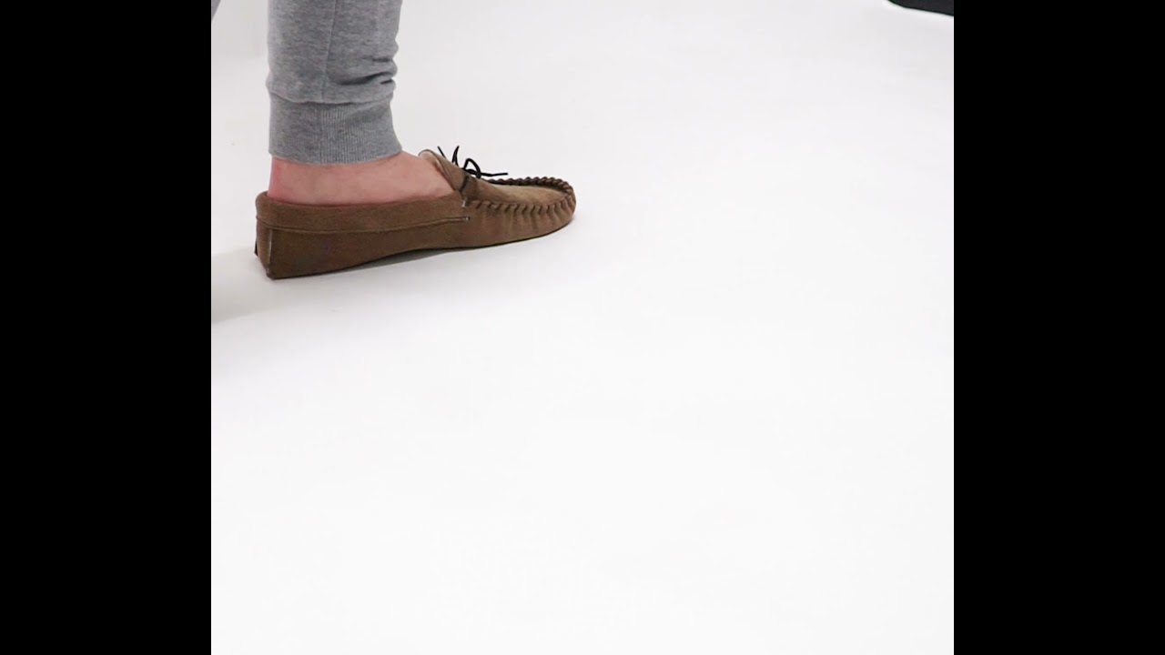 Mokkers JAKE Mens Suede Moccasins Taupe | House Of Slippers