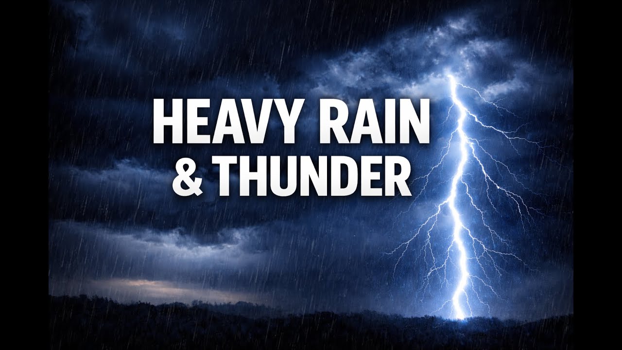 Heavy Rain & Strong Thunder Sounds for Deep Sleep 🌧️⛈️ | 8 Hours | Insomnia Relief