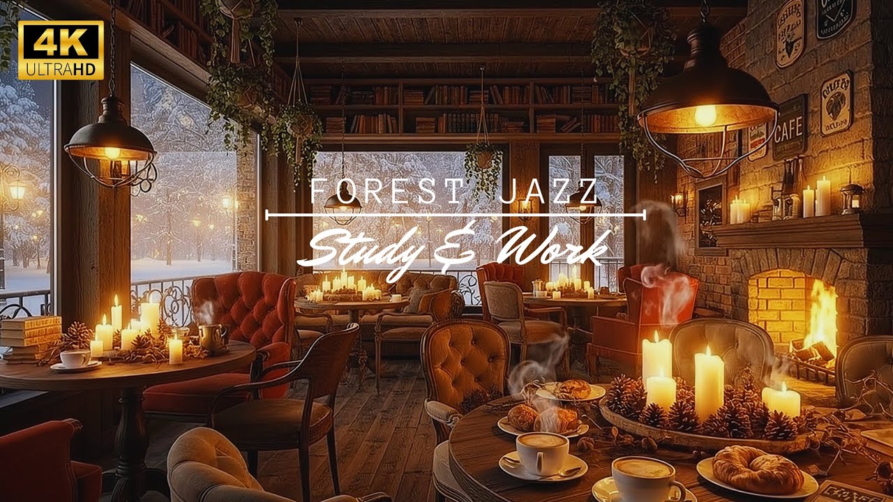 Relaxing Jazz Piano & Cozy Winter Coffee Shop Ambience ☕ Smooth Jazz Music for Work, Study, Focus