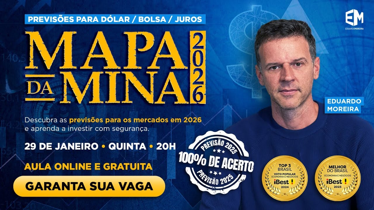 MAPA DA MINA 2026 - PREVISÕES PARA DÓLAR, BOLSA E JUROS - 29/JAN ÀS 20h