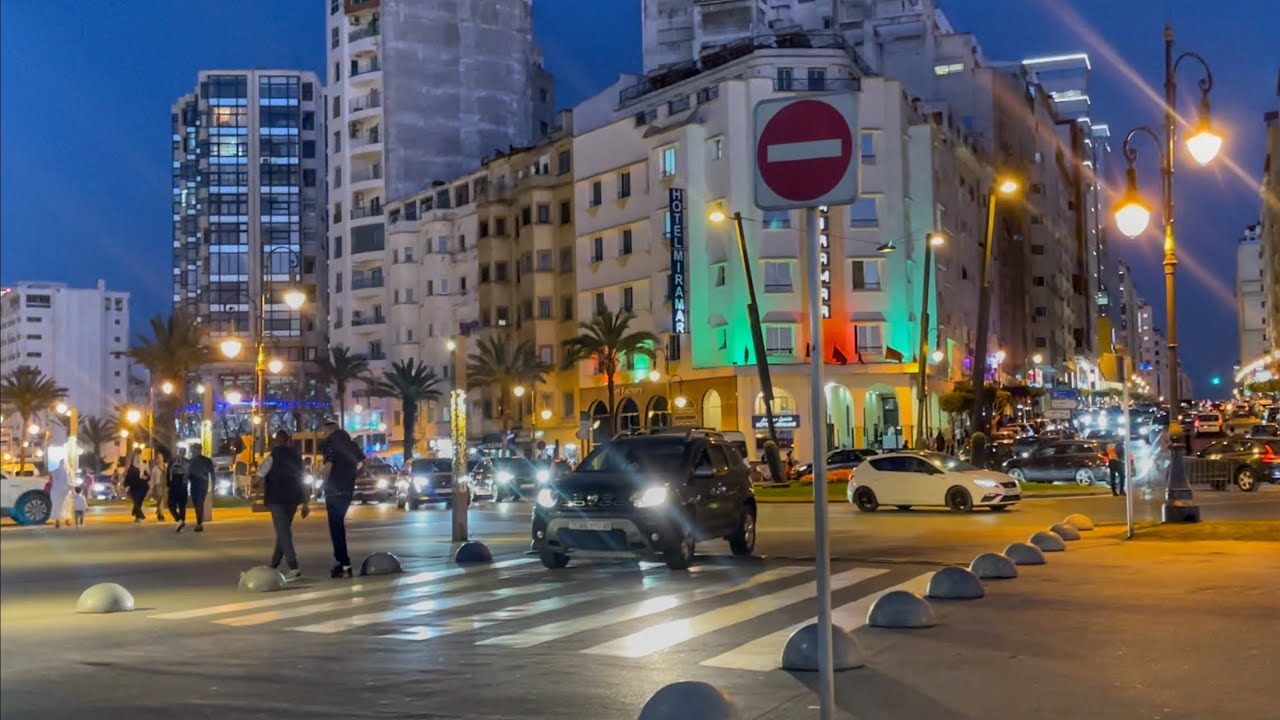 جولة مسائية في مدينة طنجة.. شاهد جمال المدينة.. كورنيش البلاية، مارينا 😍🌅