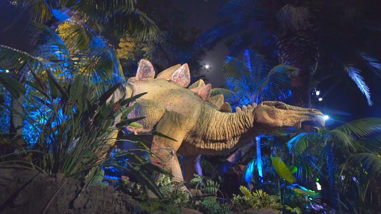 Jurassic World The Ride at night at Universal Studios Hollywood