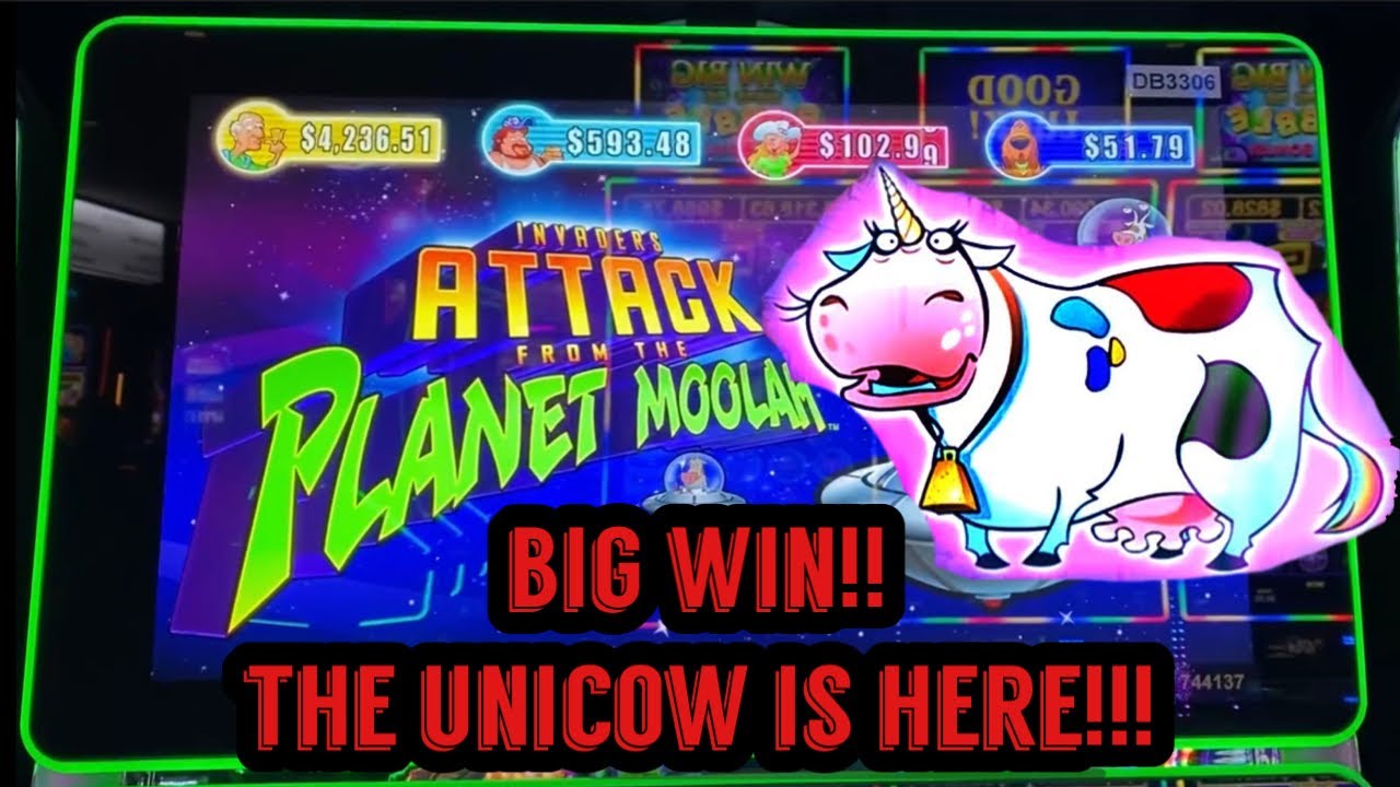 Finally…the Unicow has COME BACK Invaders Attack from the Planet Moolah Yaamava Casino BIG HIT!