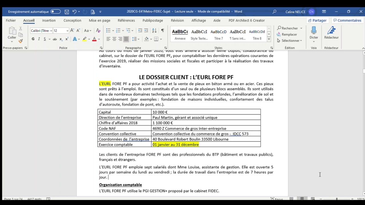 CORRIGE SUJET E 4.1 BTS CG 2020 PARTIE 1