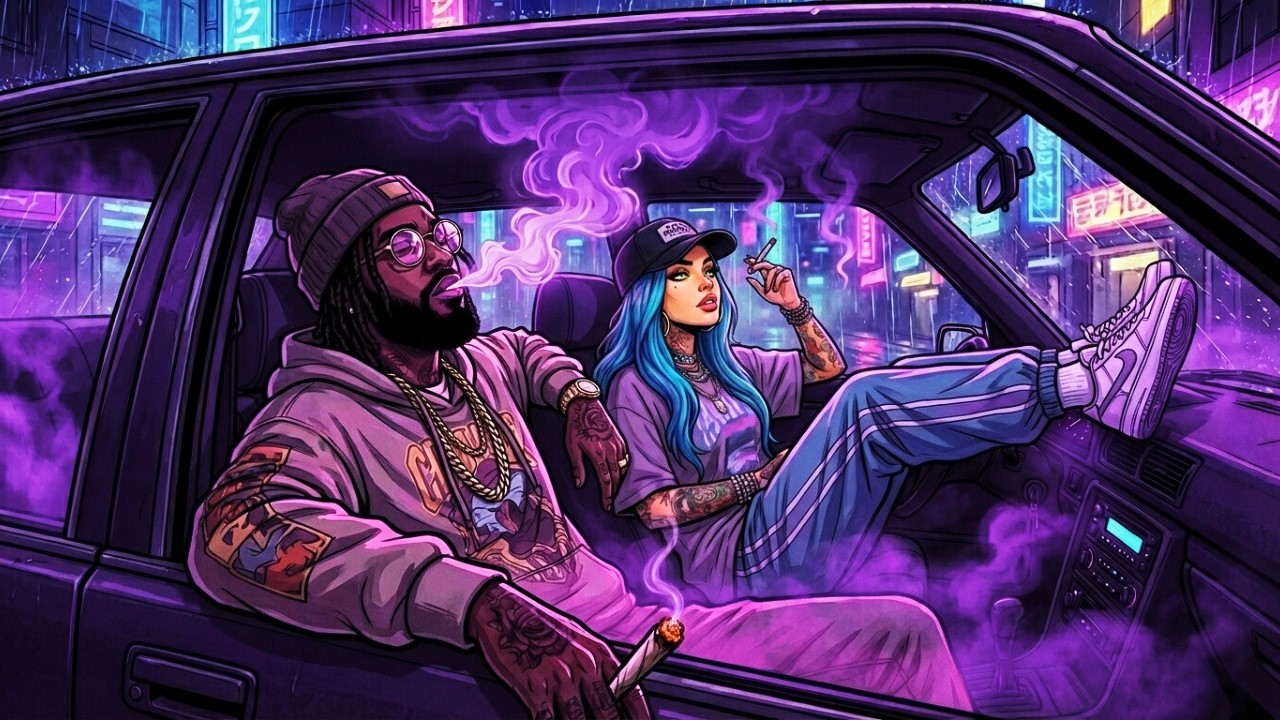Dreamy Midnight Smoke Ride — 420 Chill Rap | Bluesy Hip-Hop • Stoner Drive