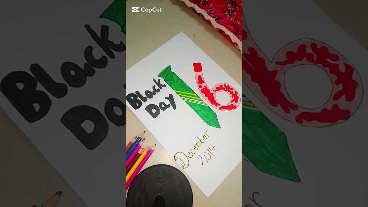 16 December Black Day Drawing || Saniha -e- Peshawar || Black Day Easy Drawing 