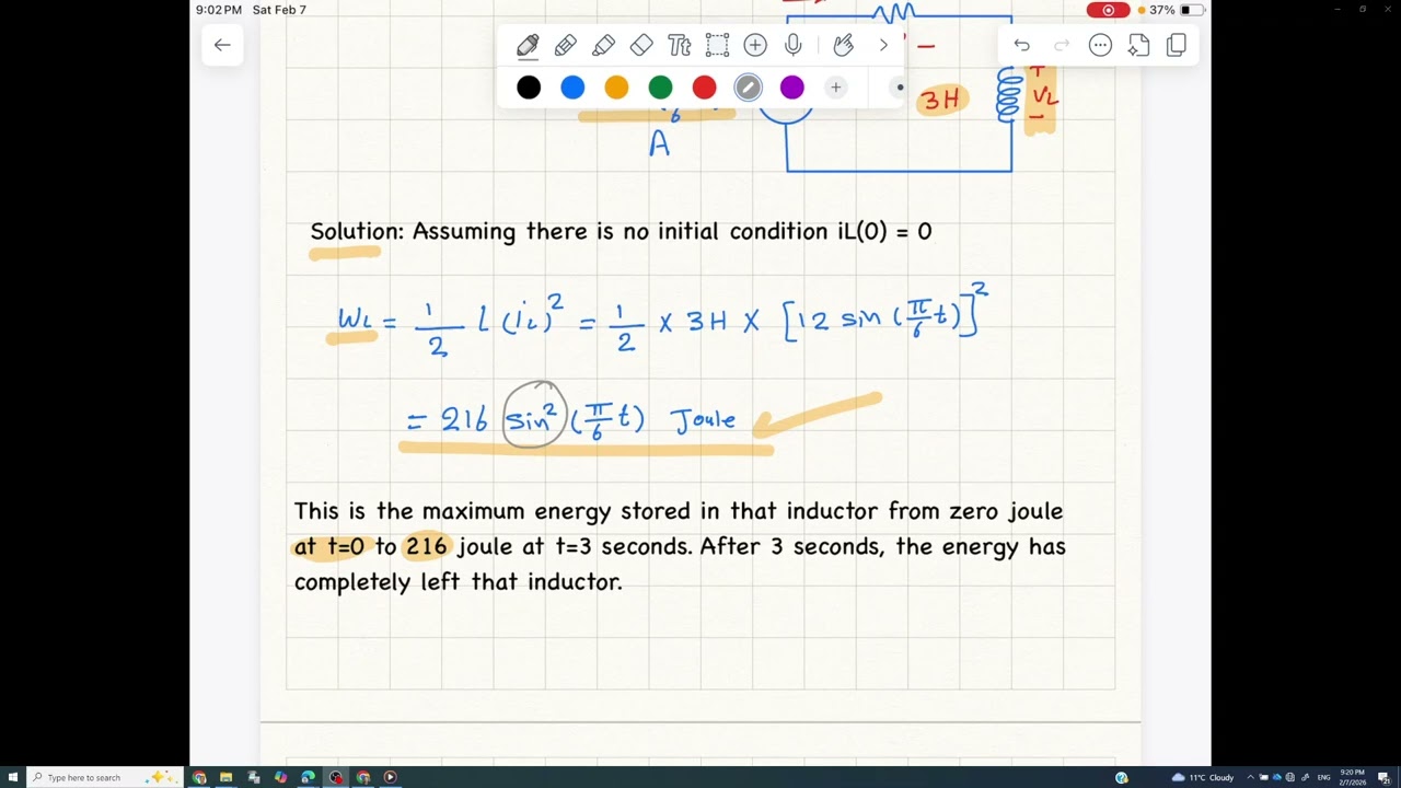 Inductor Part 3 Calculating power and energy in inductor