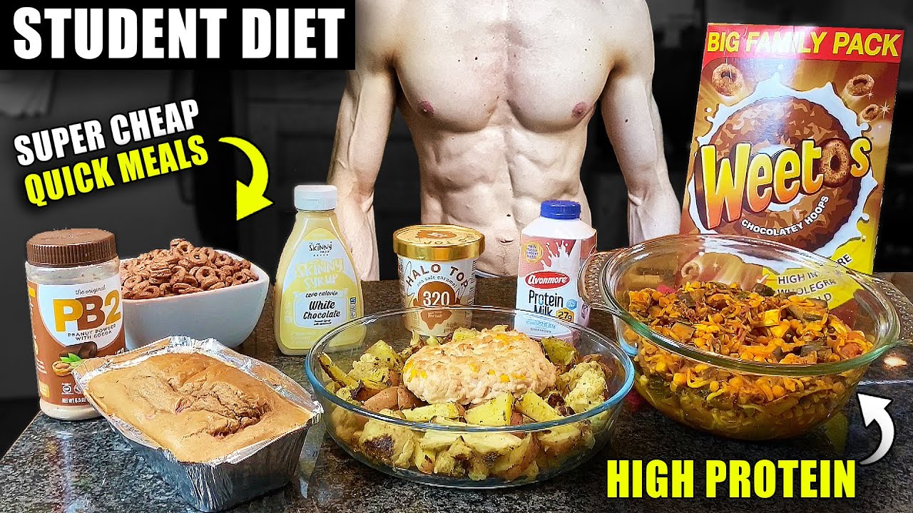 2500 Calorie full day of eating for *STUDENTS* on a budget to gain muscle & lose fat (High protein)