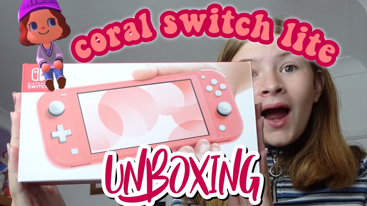 Coral Nintendo Switch Lite unboxing + Animal Crossing NH GAMEPLAY!!