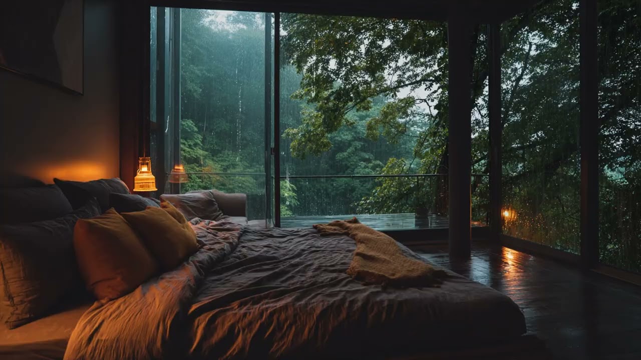 Fall Asleep Faster with Warm Piano Melodies with Rain Sounds — for Calming Sleep and Restful Nights