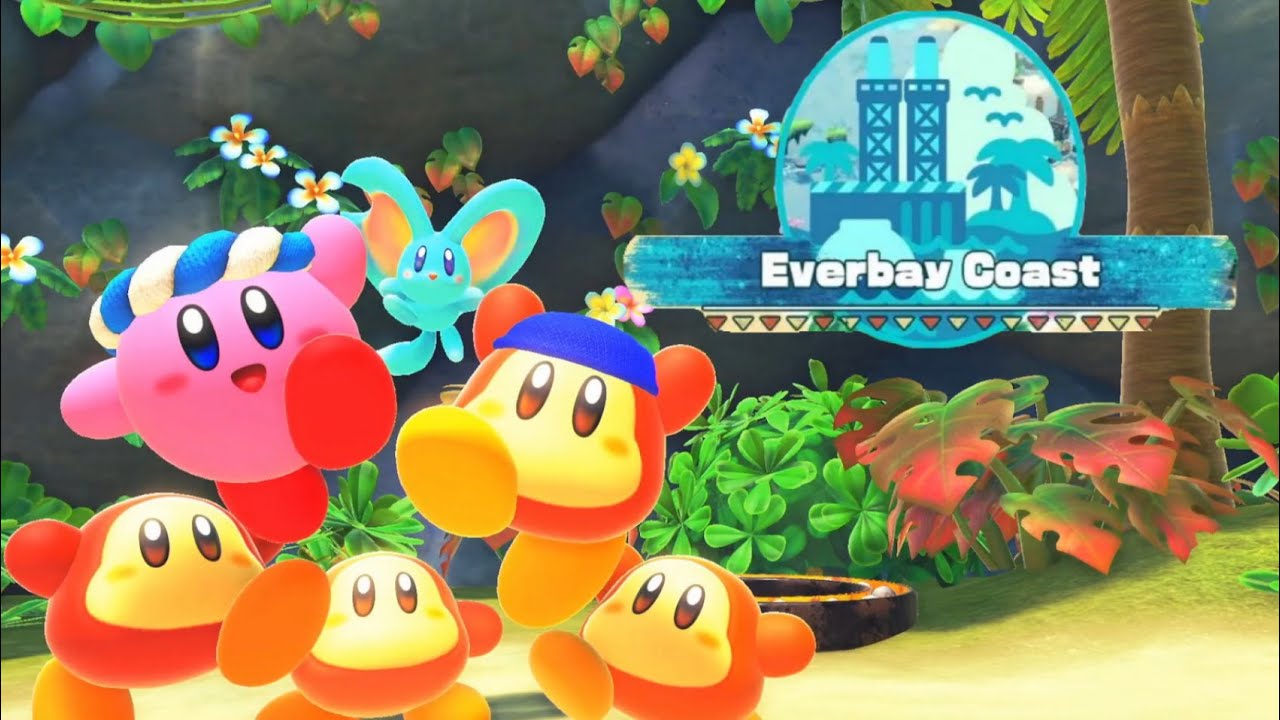 Kirby and the Forgotten Land | Everbay Coast - Abandoned Beach | 100% Walkthrough