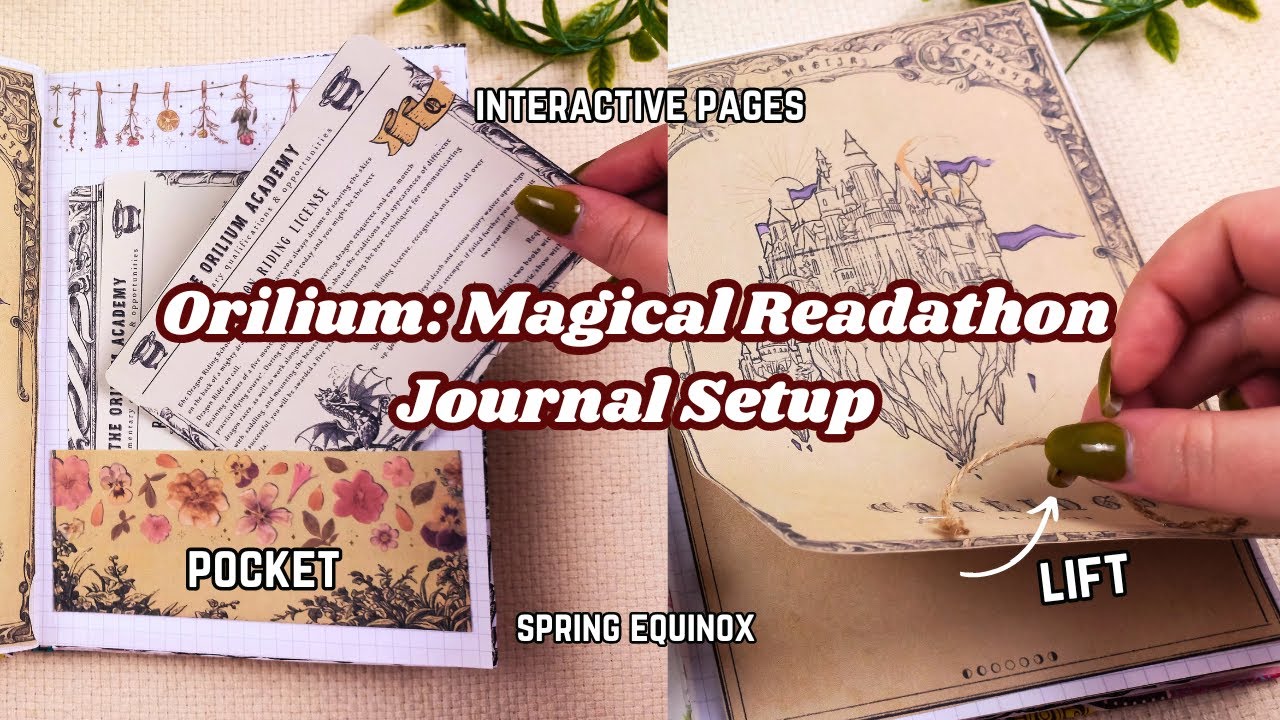 interactive pages, vintage vibes ✨  setting up my Orilium: Magical Readathon Journal