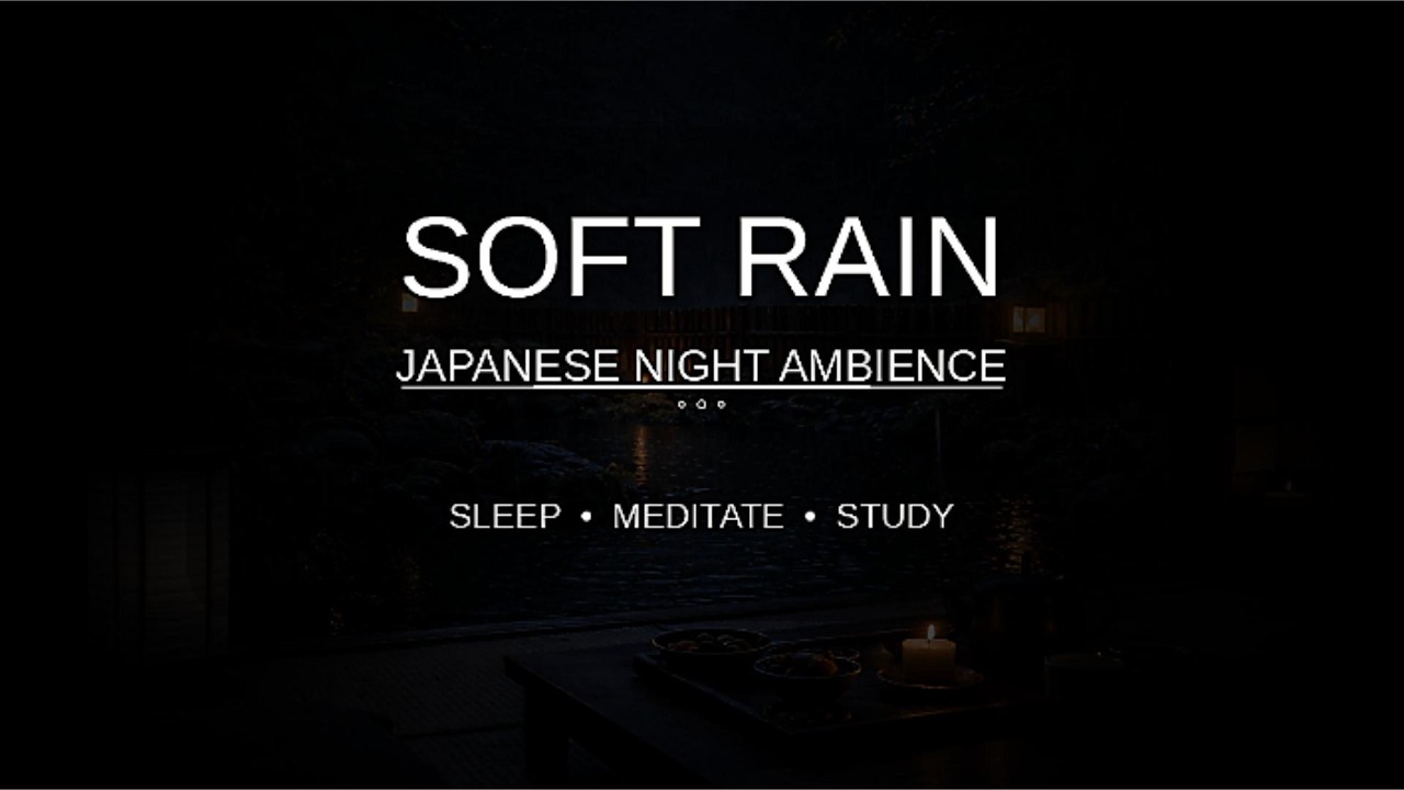 Relax Soft Rain 🌧 | Japanese Garden Night Ambience 🌧 | Sleep & Meditation & Studying 🌧