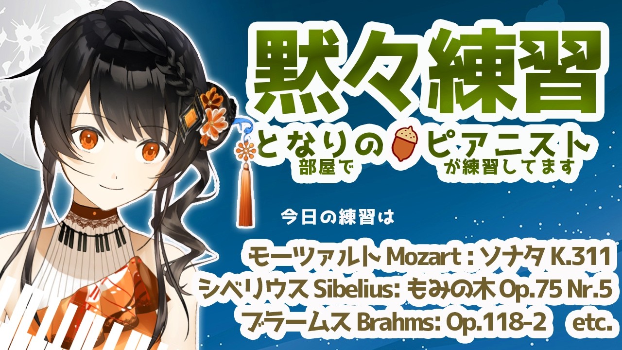 【BGM】ピアニストの黙々練習🎹✨ コメントは休憩中に読みますので、挨拶、質問、応援など何でも書いておいて下さいね🌻 となりの（部屋で）ピアニスト（が練習してます）＃となりのピアニスト #かのにゃーで