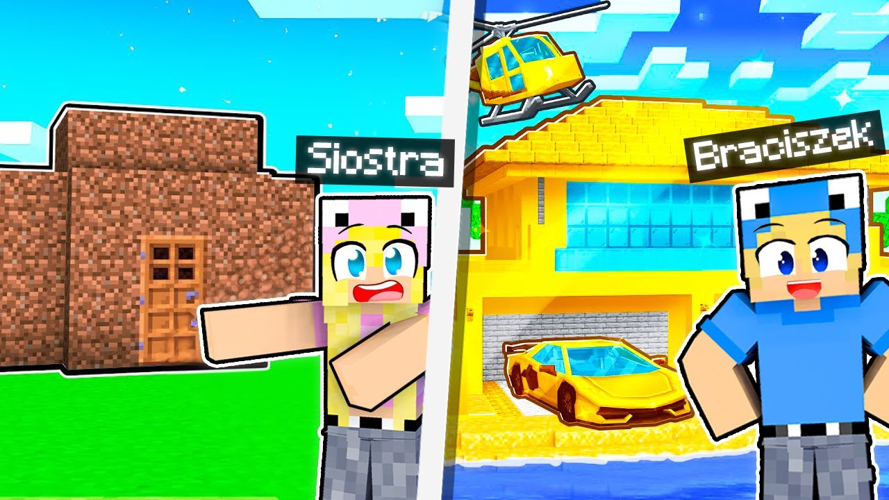 KTO ZBUDUJE LEPSZY DOMEK = WYGRYWA z MŁODSZYM BRATEM w Minecraft!