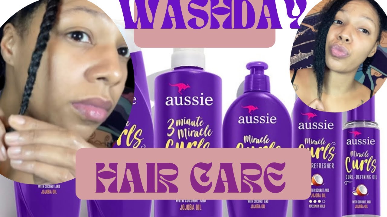 💆🏽&zwj;♀️Wash Day | Trying Aussie Miracle Curl Collection |Protective Twist Style |Hair Care|Routine🎀