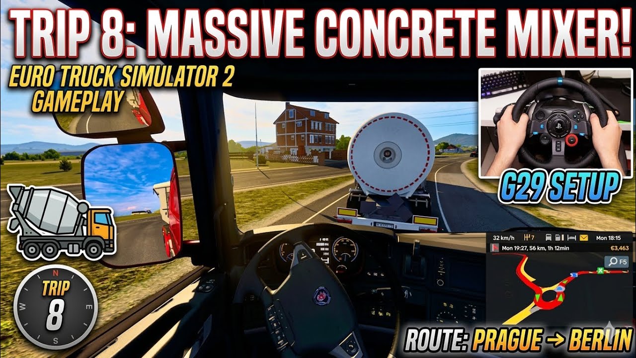 Euro truck simulator gameplay with g29 steering wheel trip 8