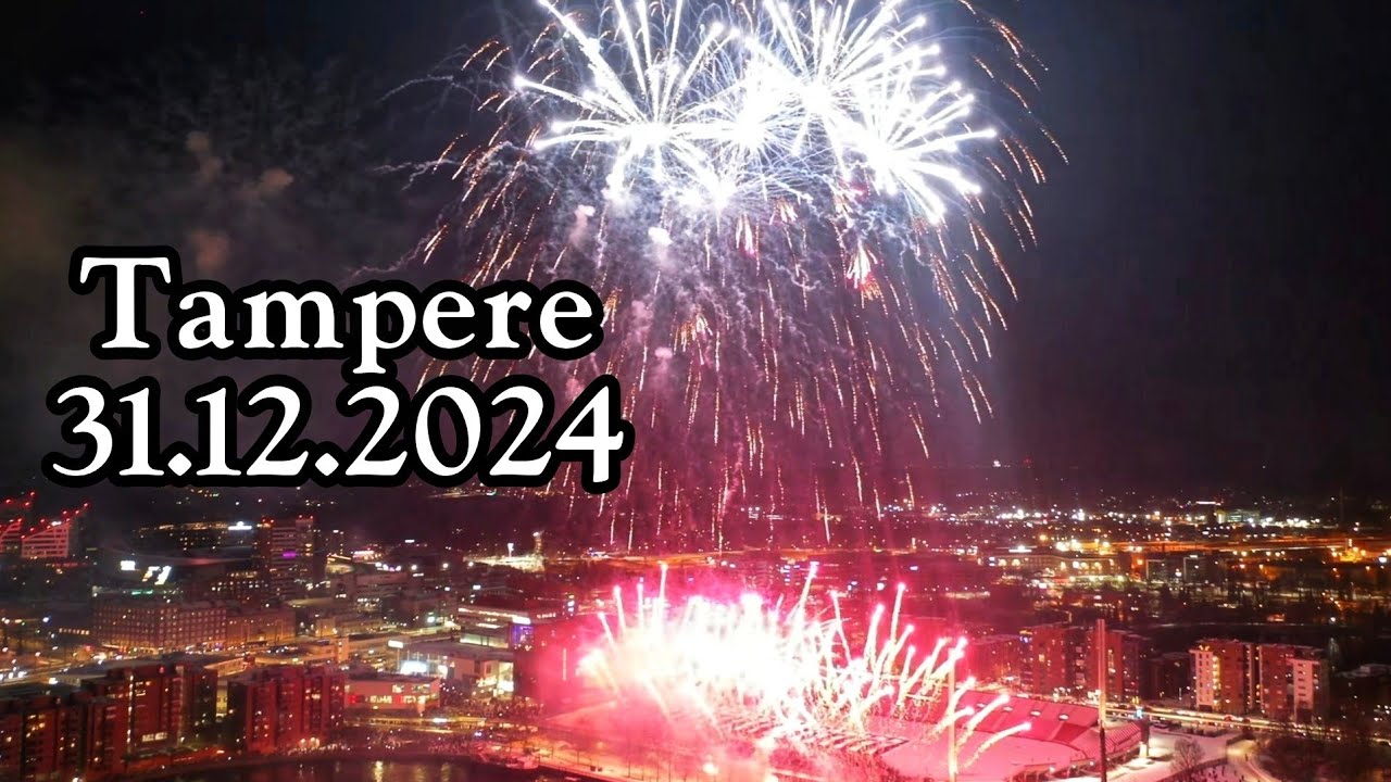 Tampere | Uudenvuoden ilotulitus 2024-2025 | 4K | Drone