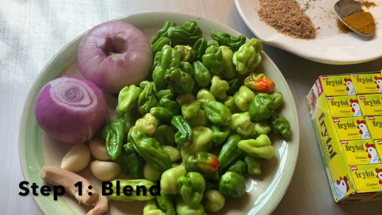 GHANAIAN KPAKPOSHITO SAUCE; GREEN HABANERO CHILLI
