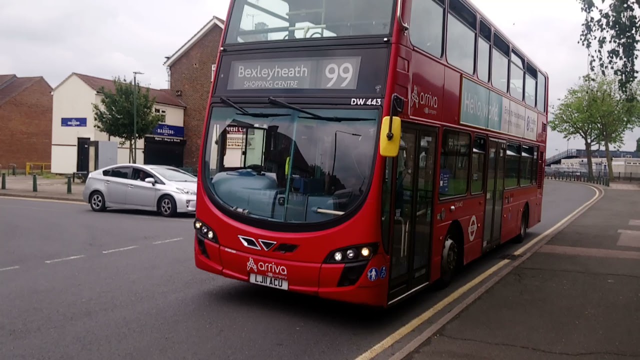 (LJ11 ACU) VDL DB300 DW443 Wright Pulsar Gemini Arriva London bus route 99 at Forest Road