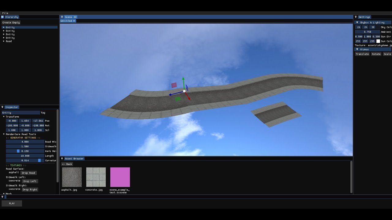 Rendercore update - Road system