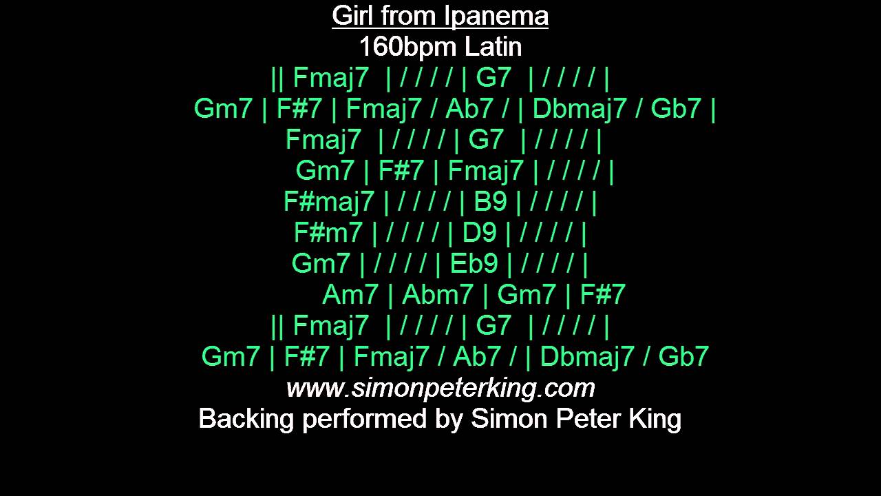 Girl From Ipanema BACKING 160bpm