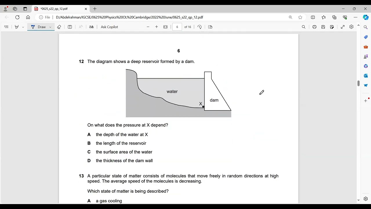 IGCSE Physics 0625/12/M/J/22