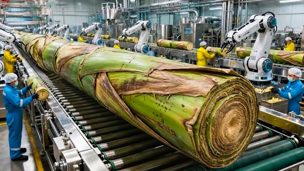 Inside the Largest High-Tech Banana Stem Factory You've Never Seen Before (Full Process)