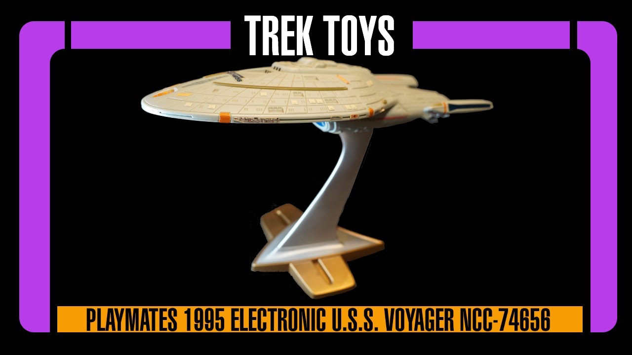 Игрушки Trek - Playmates 15 дюймов 1995 Star Trek USS Voyager NCC-74656 Свет, Звук и Действие!