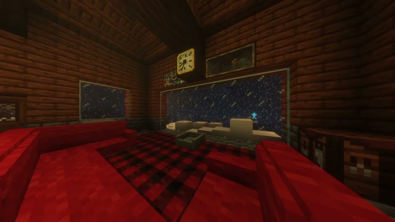 Minecraft Winter Cabin for Sleep (9 hours) #ambience #minecraft #calm #sleep #study #gaming #relax
