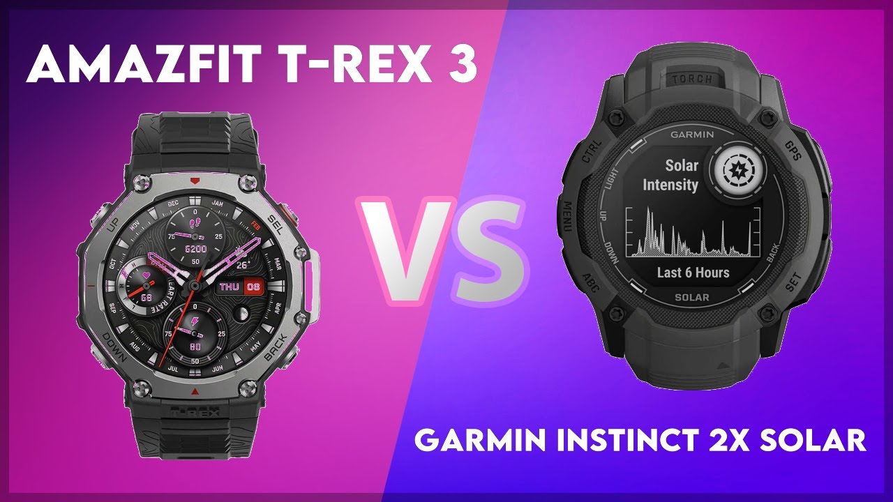 Amazfit T-Rex 3 vs Garmin Instinct 2X Solar Comparison