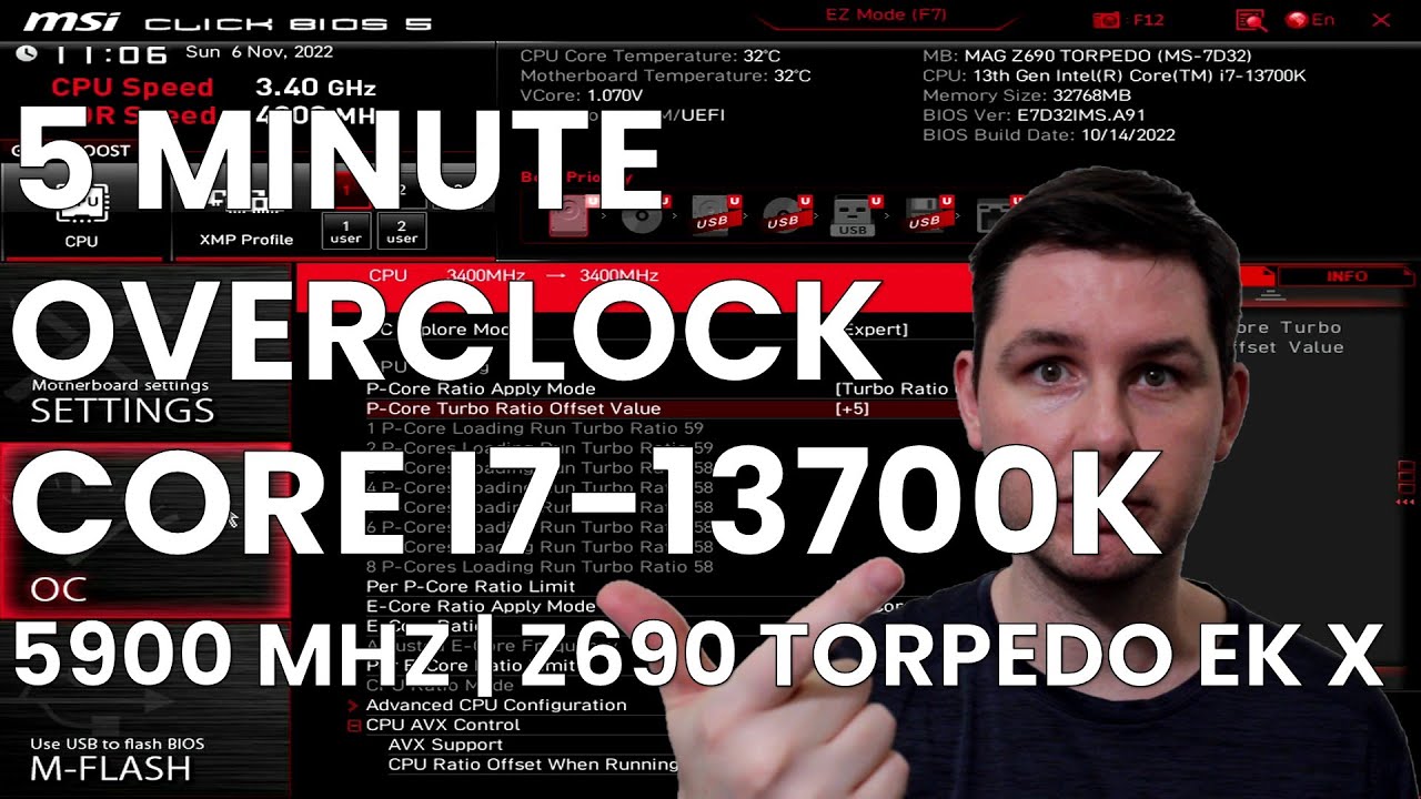5 Minute Overclock: Core i7-13700K to 5900 MHz