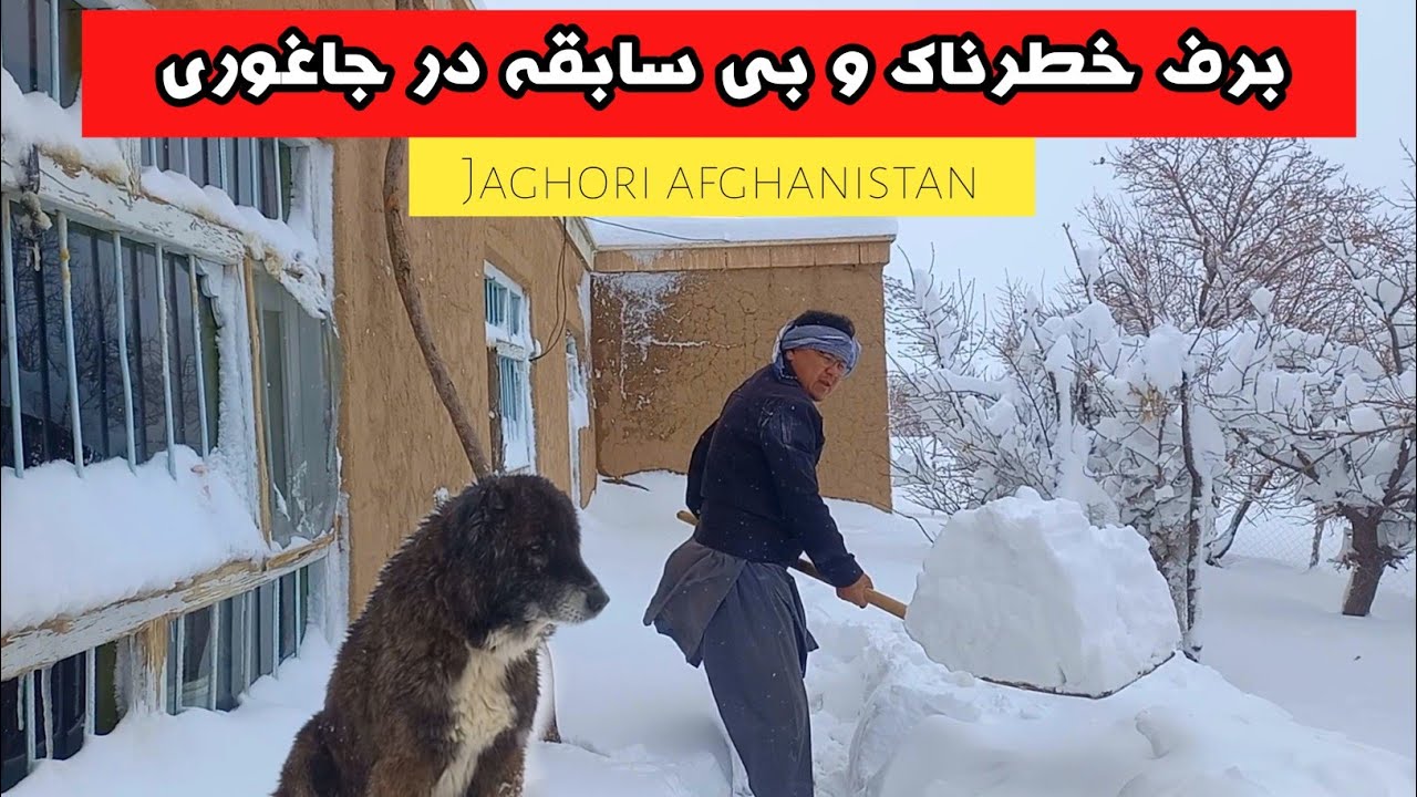  برف خطرناک بی سابقه درتاریخ ولسوالی جاغوری افغانستان Unprecedented snowfall in Jaghori, Afghanistan